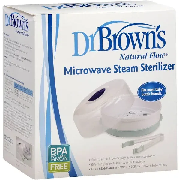 Microwave Steam Sterilizer for Baby Bottles, Nipples, Bottle Parts, Pacifiers, T