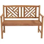 Giantex Outdoor Wooden Garden Bench - 2-Person Acacia Wood Bench, Front Porch Bench (Non-Foldable)