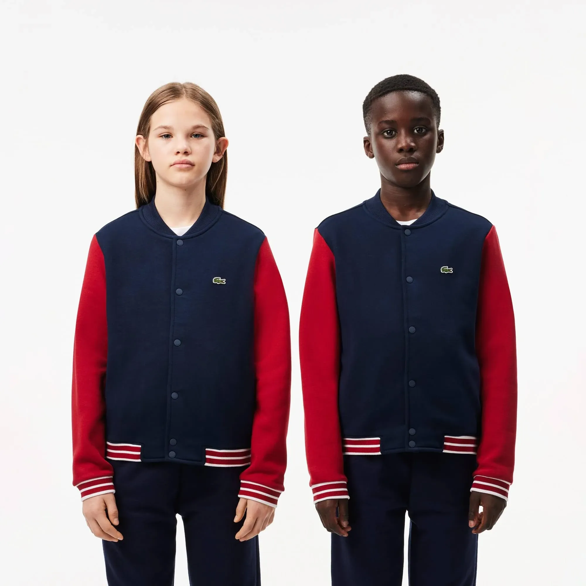 Lacoste Kids' Contrast Sleeve Fleece Bomber Jacket