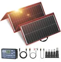 DOKIO 300W 18V Portable Solar Panel Kit Folding Solar Charger with 2 USB Outputs for 12v Batteries/Power Station AGM LiFePo4 RV