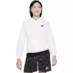 Kids' Nike Sportswear Club Fleece Hoodie Small White/Black