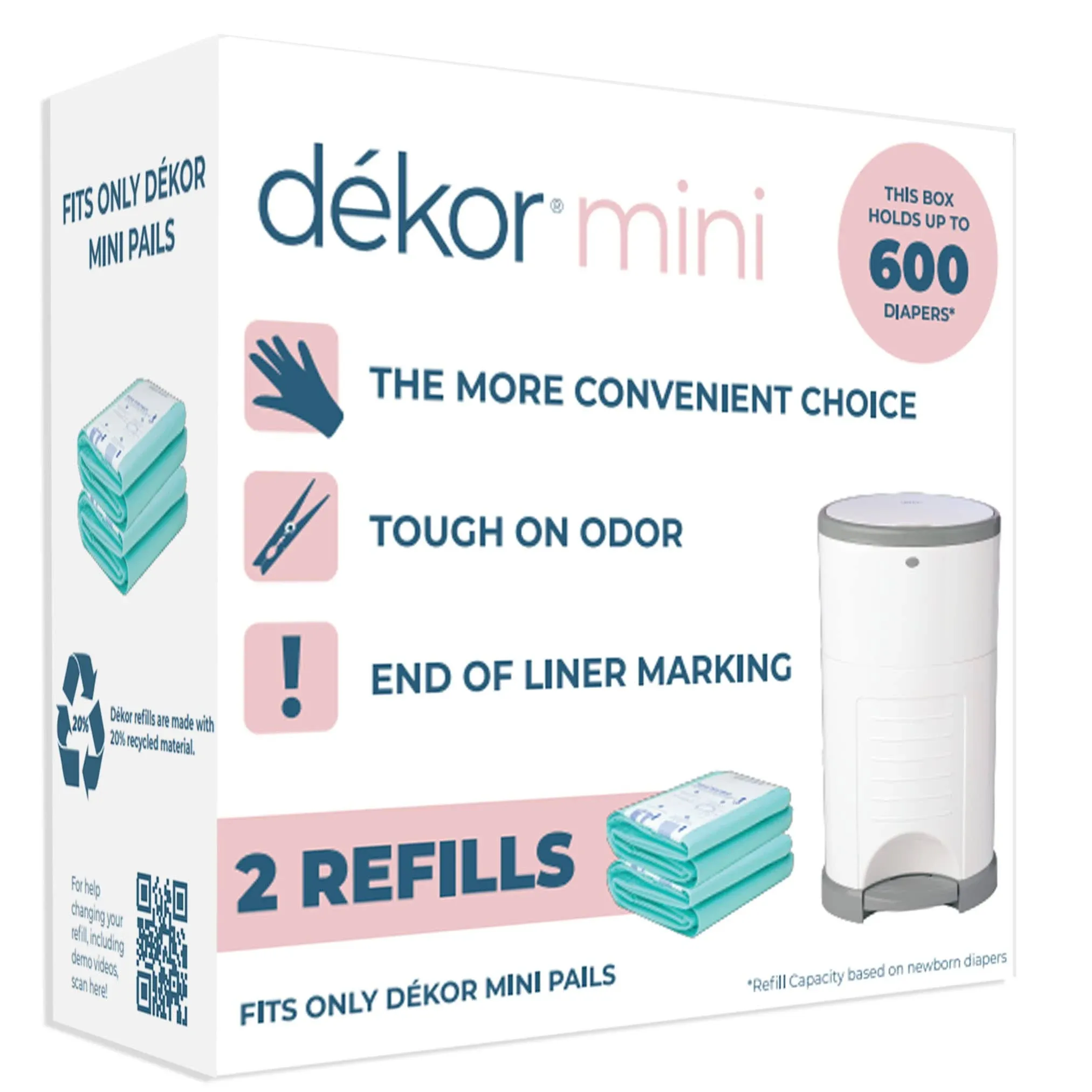 Dekor Mini Diaper Pail Refill 2 Pack