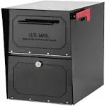 Architectural Mailboxes Oasis Classic Locking Post Mount Mailbox, Black