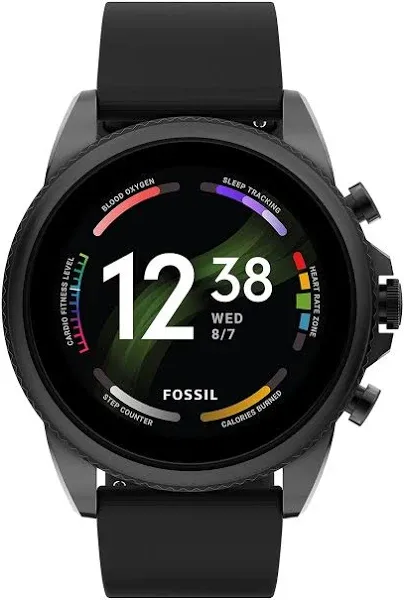 Fossil Gen 6 Smartwatch 44mm Black Silicone - Black (DW13F2) *Open-box/New*