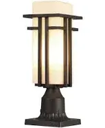 Outdoor Post Lights Waterproof Metal Frame with Milk White Frosted Glass, Pier M