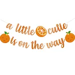 Little Cutie Is On The Way Banner Little Cutie Baby Shower Banner Tangerine