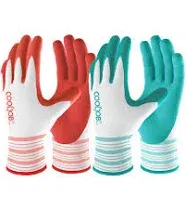 COOLJOB Gardening Gloves for Women and Ladies 6 Pairs Breathable Rubber Coated Yard Garden Gloves