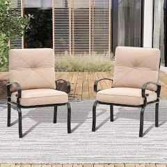 Metal outdoor dining chair terrace chair 2 sets