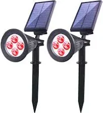 Clordeal Solar Lights Outdoor 4-LED Solar Spotlight LED Landscape Lights IP67 Waterproof Solar Powered Landscaping Lights Outdoor Lighting for Tree