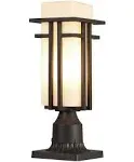 Eeru Outdoor Post Lights Waterproof Metal Frame with Milk White Frosted Glass, Pier Mount Outdoor Lighting Fixtures(with 3-Inch Pier Mount Base)