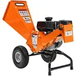 SuperHandy Compact Wood Chipper - 7HP Gas Engine, Adjustable Exit Chute, 3in Max Branch Diameter