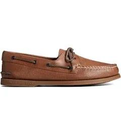 Sperry Men's Authentic Original 2-Eye Seasonal Boat Shoe, TAN Debossed, 8.5 Wide