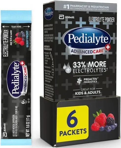 Pedialyte Advanced Care Electrolyte Powder, Berry Frost (3.6 oz)