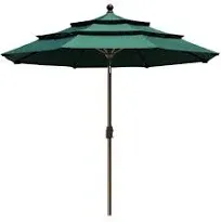 EliteShade USA 10-Year-Non-Fading 9Ft 3 Tiers Market Umbrella Patio Umbrella Outdoor Table Umbrella with Ventilation