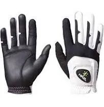 HIRZL Men&#039;s Golf Gloves - Grippp Fit, Premium Leather, White/Black, Swiss Design