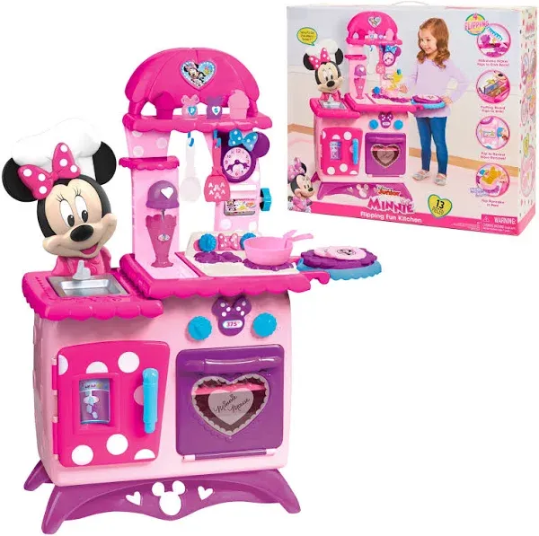 Disney Junior Minnie Mouse Flipping Fun Pretend Play Kitchen Set