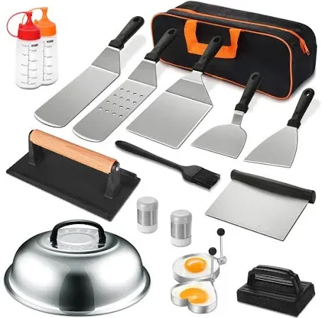 18PCS Griddle Accessories Kit, Flat Top Grill Accessories Set for Blackstone