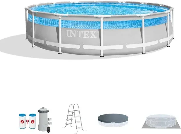 Intex Prism Frame Clearview Premium Above Ground Swimming Pool Set