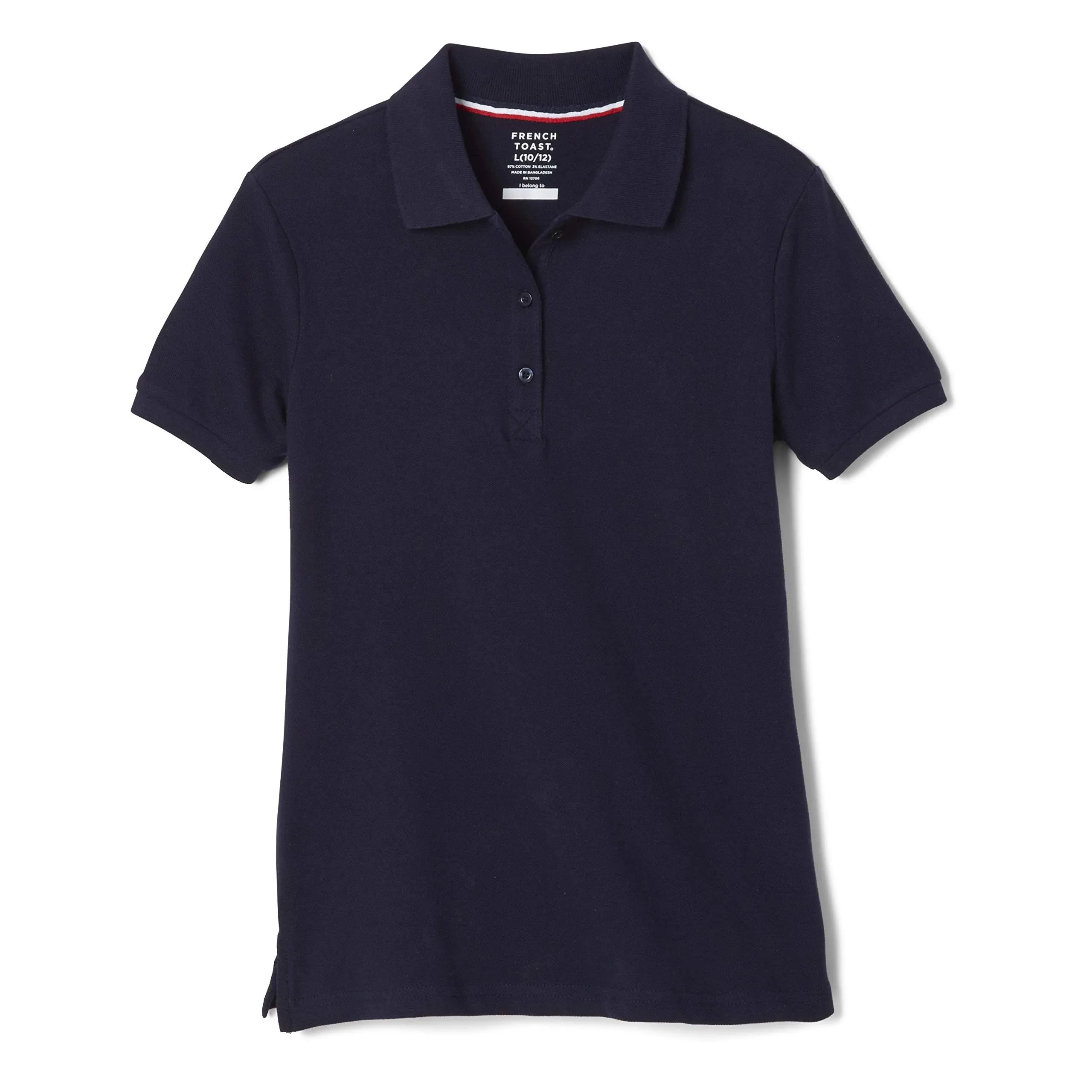 French Toast Navy Girls Short Sleeve Stretch Pique Polo Shirt