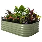 Vego Garden 17 inch 6 in 1 Modular Metal Raised Garden Bed -Olive Green