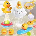 8PCS Duck Bath Toys Set for Kids Bathtub Water Pool Toys