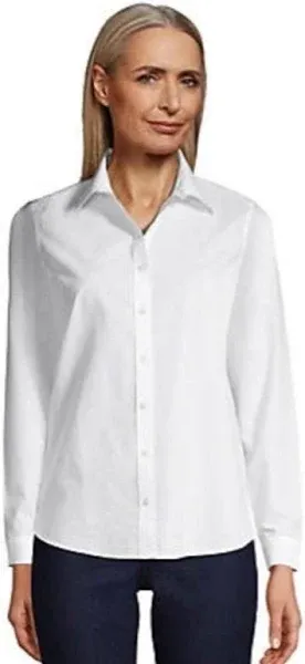 Lands' End Women's Wrinkle Free No Iron Button Front Shirt