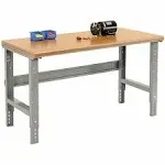 Global Industrial Adjustable Height Workbench 72 x 36" Shop Top Safety Edge Gray 183986