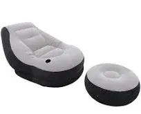 Intex Inflatable Ultra Lounge Chair with Cup Holder and Ottoman Set (3 Pack)