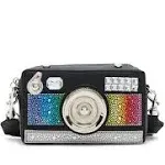 NEW Betsey Johnson KITSCH CHEEZIN Blinged Camera CROSSBODY MULTI