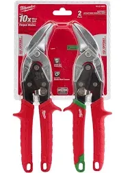 Left and Right Offset Aviation Snips  Cutting Hand Tools (2-Pack)