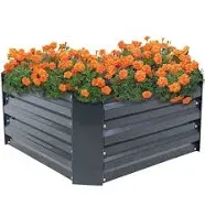 Sunnydaze Decor Sunnydaze Galvanized Steel  Raised  Garden Bed - 24 inch Square