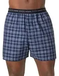 L Hanes Men&#039;s Tagless Boxers 2-Pack ComfortSoft Fabric Best Fit Plaid Blues