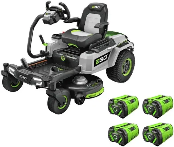 EGO POWER+ 42 Zero Turn Radius Lawn Mower Kit with e-STEER Technology with 4 x 12Ah Batteries & Charger