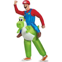 Nintendo Super Mario Brothers Mario Riding Yoshi Adult Costume