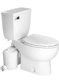 SaniBEST Pro Grinder Pump with Toilet Tank and Elongated Toilet Bowl (White)