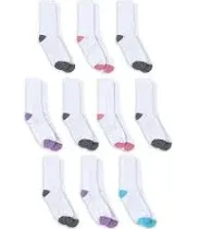 Hanes Women's Comfort Fit Crew Socks 10-Pack, Size: 5-9, Black