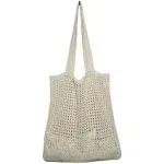 GGOOB Beach Tote Bag Aesthetic Coconut Girl Crochet Beige 