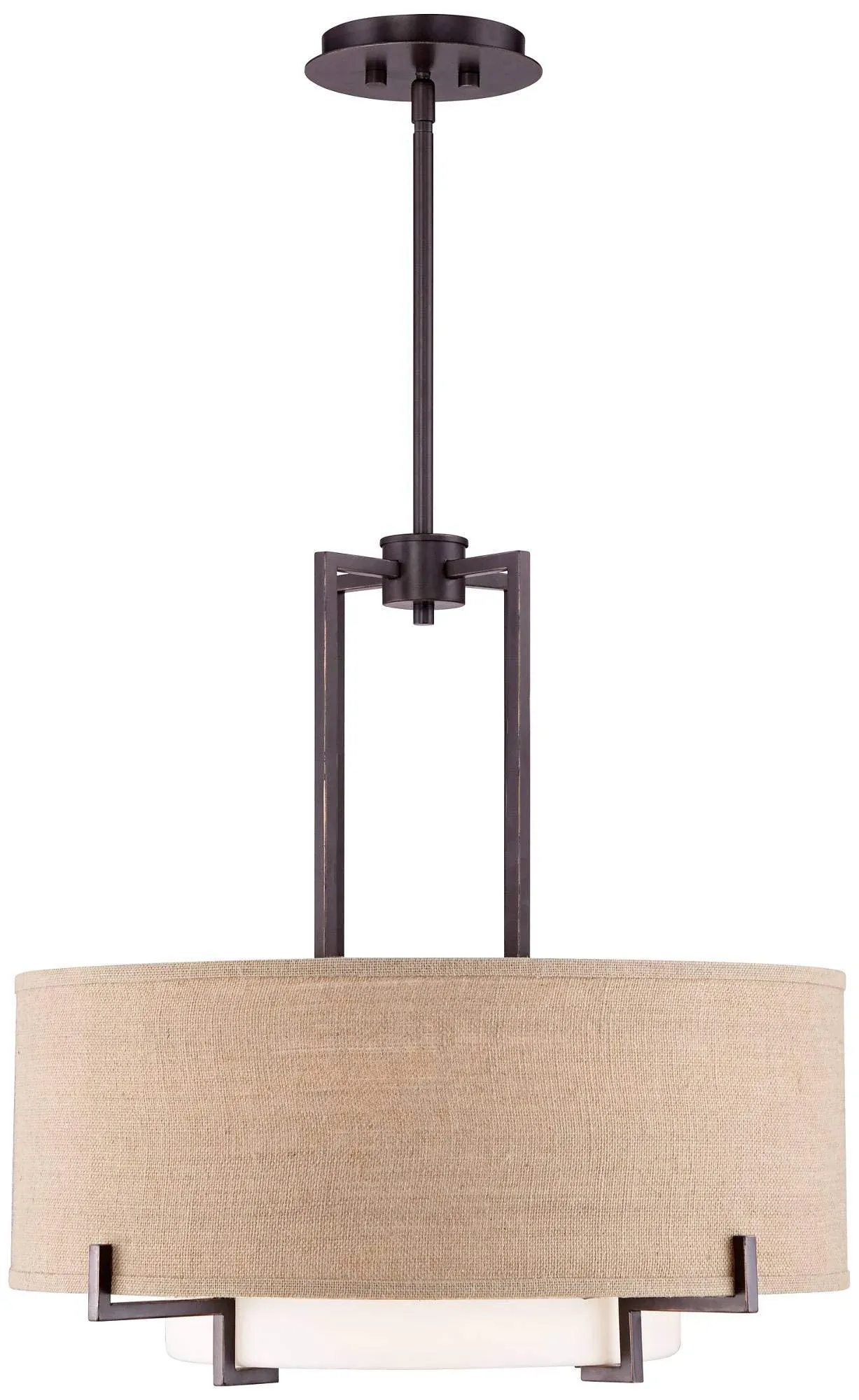 Possini Euro Concentric Shades 25" Wide Bronze Pendant Light