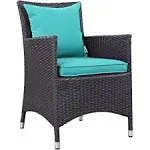 Modway Convene Dining Outdoor Patio Armchair - Espresso Turquoise