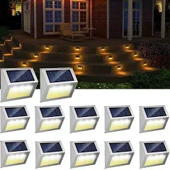 JSOT Outdoor Solar Lights, Solar Powered Deck Lights, 6-Pack Cool Light