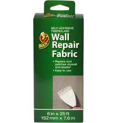 Dry Wall Repair Fabric, Self-Adhesive Fiberglass - 6 in x 25 ft by Duck