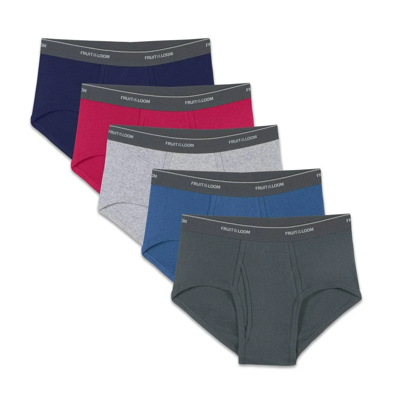 Fruit of the Loom 2XL (44-46) 3 Pack Tag Free Fashion Briefs Mid Rise