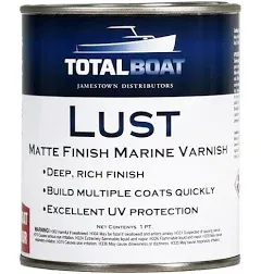 TotalBoat Lust Marine Varnish, High Gloss and Matte Finish for Wood