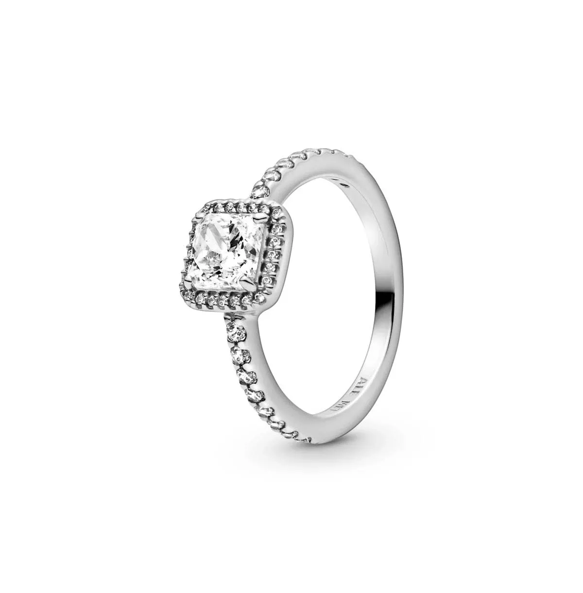 Pandora Square Sparkle Halo Ring