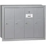 Salsbury Industries 3504ARU Vertical Mailbox - 4 Doors - Aluminum - Recessed Mounted - USPS Access