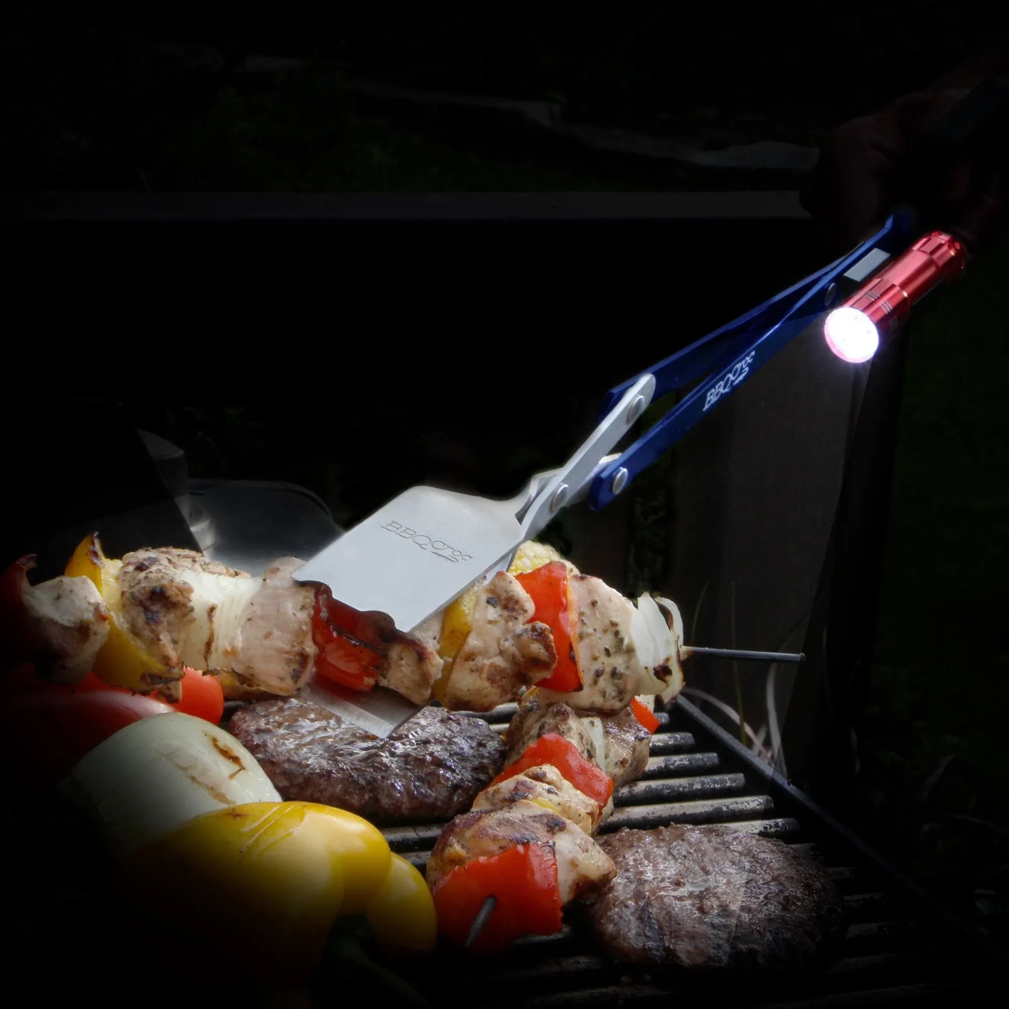 BBQ Croc 18 in 3 in 1 BBQ Tool with Clip-On Light