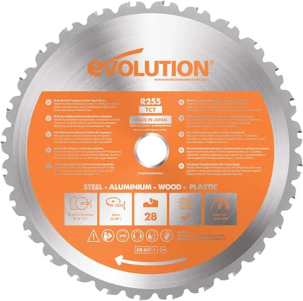 Evolution Saw Blade 10 Inch Circular Cutting Multipurpose Replacement Power Tool