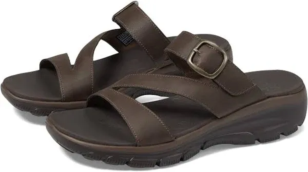 New Sketchers Easy Going Slide on Sandals Womens Size 8 Brown Chocolate