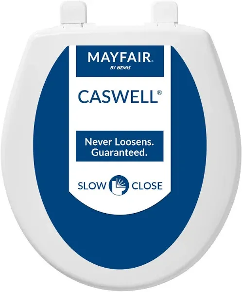 MAYFAIR 880SLOW 000 Caswell Toilet Seat will Slowly Close and Never Loosen, ROUN