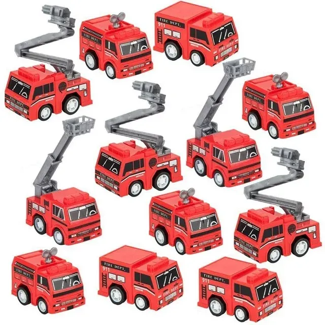 ArtCreativity Mini Pullback Fire Truck Toys (Bulk Pack of 24) Firefighter Birthday Party Supplies, Firetruck and Fireman Party Favors, Goodie Bag Fillers for Kids Ages 3+